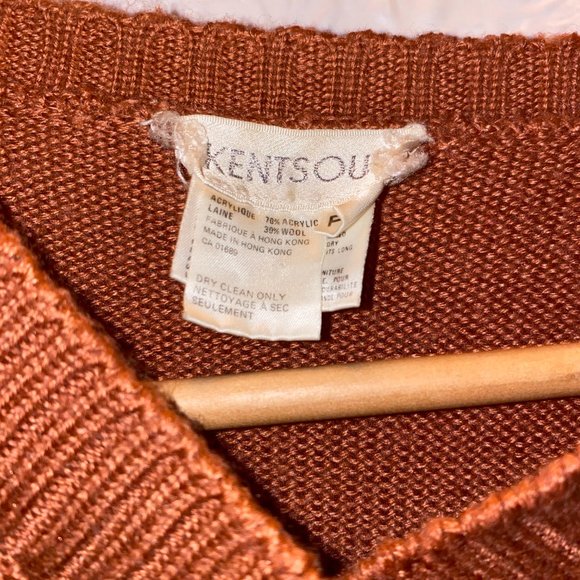 Rustic Trentsou Knit Sweater with Suede Accent - Size M - Picture 3 of 3